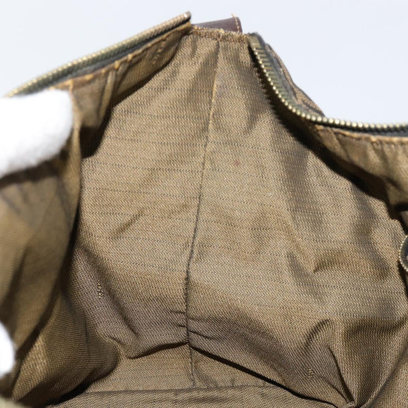 FENDI Zucca Canvas Hand Bag Black Brown gold Auth 149724