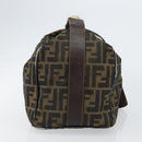 FENDI Zucca Canvas Hand Bag Black Brown gold Auth 149724-3
