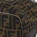 FENDI Zucca Canvas Hand Bag Black Brown gold Auth 149724-8