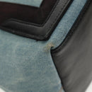 BALENCIAGA Navy Cabas S Hand Bag PVC Leather Blue Silver 339933 Auth 149725-16