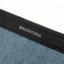 BALENCIAGA Navy Cabas S Hand Bag PVC Leather Blue Silver 339933 Auth 149725-22