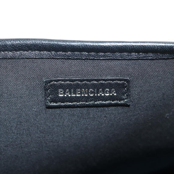 BALENCIAGA Navy Cabas S Hand Bag PVC Leather Blue Silver 339933 Auth 149725