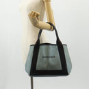 BALENCIAGA Navy Cabas S Hand Bag PVC Leather Blue Silver 339933 Auth 149725-28