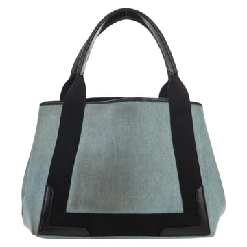 BALENCIAGA Navy Cabas S Hand Bag PVC Leather Blue Silver 339933 Auth 149725 - 0