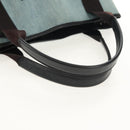 BALENCIAGA Navy Cabas S Hand Bag PVC Leather Blue Silver 339933 Auth 149725-8