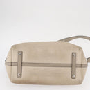 BURBERRY Medium Belt Bag Hand Bag Canvas 2way Beige Silver Auth 149727-5