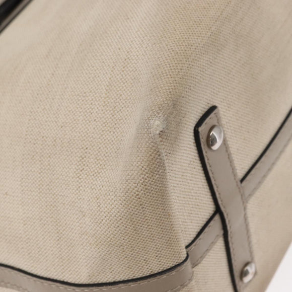 BURBERRY Medium Belt Bag Hand Bag Canvas 2way Beige Silver Auth 149727