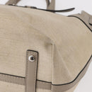 BURBERRY Medium Belt Bag Hand Bag Canvas 2way Beige Silver Auth 149727-17