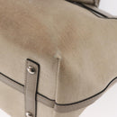 BURBERRY Medium Belt Bag Hand Bag Canvas 2way Beige Silver Auth 149727-9