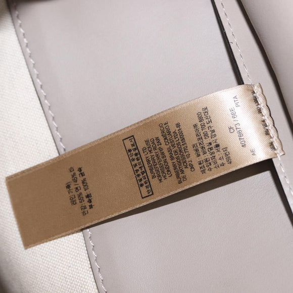 BURBERRY Medium Belt Bag Hand Bag Canvas 2way Beige Silver Auth 149727