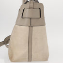 BURBERRY Medium Belt Bag Hand Bag Canvas 2way Beige Silver Auth 149727-4