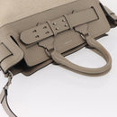 BURBERRY Medium Belt Bag Hand Bag Canvas 2way Beige Silver Auth 149727-6