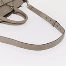 BURBERRY Medium Belt Bag Hand Bag Canvas 2way Beige Silver Auth 149727-8