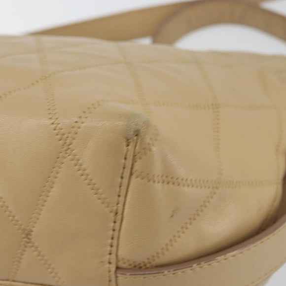 GIVENCHY Shoulder Bag Leather Beige Gold Auth 149731