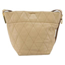 GIVENCHY Shoulder Bag Leather Beige Gold Auth 149731-13
