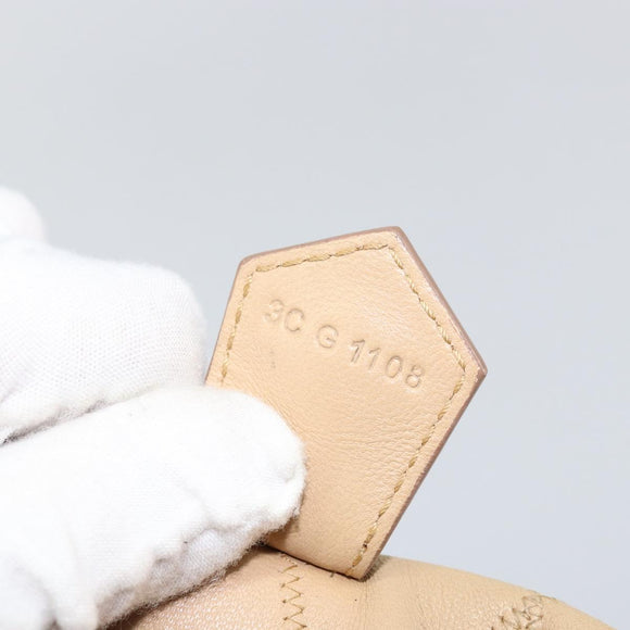 GIVENCHY Shoulder Bag Leather Beige Gold Auth 149731