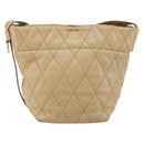 GIVENCHY Shoulder Bag Leather Beige Gold Auth 149731-2