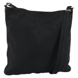 PRADA Shoulder Bag Nylon Black Silver Auth 149732