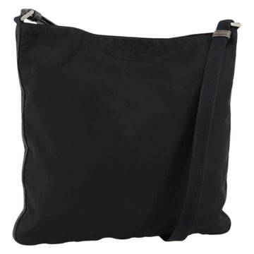 PRADA Shoulder Bag Nylon Black Silver Auth 149732