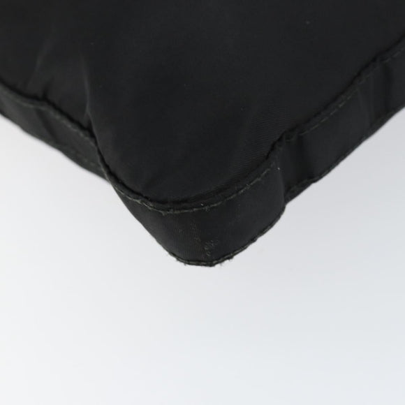 PRADA Shoulder Bag Nylon Black Silver Auth 149732