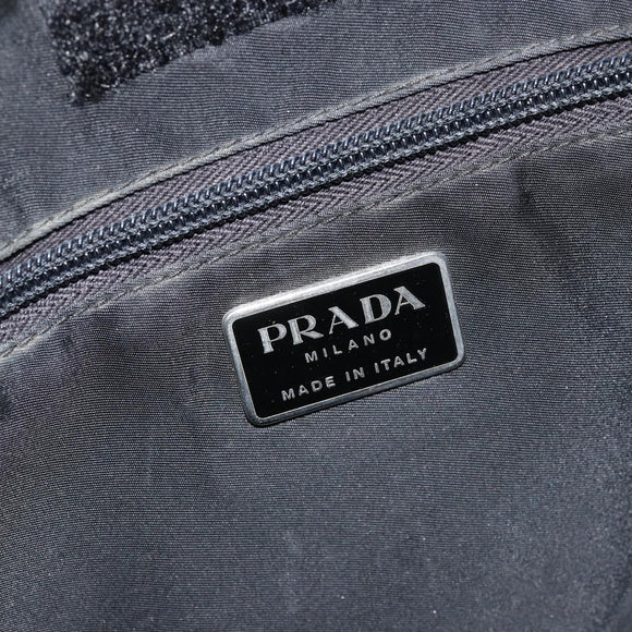 PRADA Shoulder Bag Nylon Black Silver Auth 149732