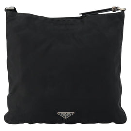 PRADA Shoulder Bag Nylon Black Silver Auth 149732 - 0