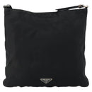 PRADA Shoulder Bag Nylon Black Silver Auth 149732-2