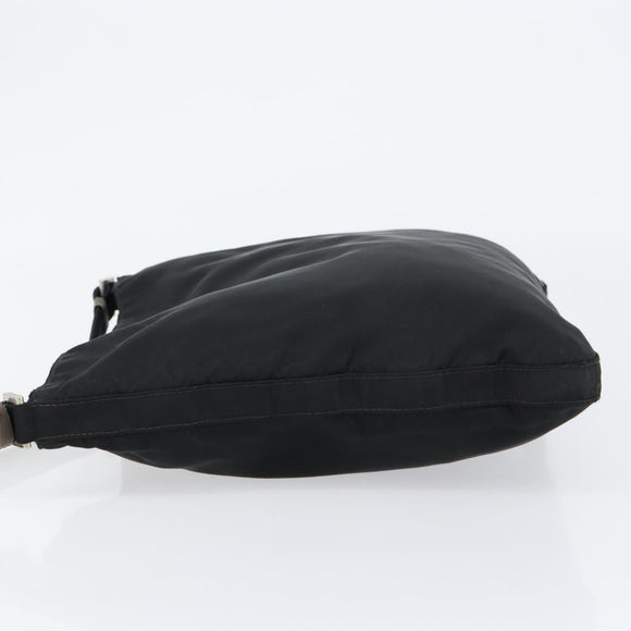 PRADA Shoulder Bag Nylon Black Silver Auth 149732