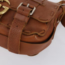 GUCCI GG Marmont Shoulder Bag Leather Brown Gold 414481 Auth 149746-12