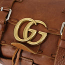 GUCCI GG Marmont Shoulder Bag Leather Brown Gold 414481 Auth 149746-16
