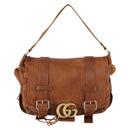 GUCCI GG Marmont Shoulder Bag Leather Brown Gold 414481 Auth 149746-2