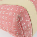 BVLGARI Logo Mania Hand Bag Canvas Pink Silver Auth 149749-14