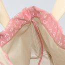 BVLGARI Logo Mania Hand Bag Canvas Pink Silver Auth 149749-18