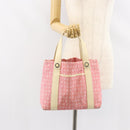 BVLGARI Logo Mania Hand Bag Canvas Pink Silver Auth 149749-21