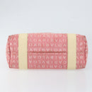 BVLGARI Logo Mania Hand Bag Canvas Pink Silver Auth 149749-5