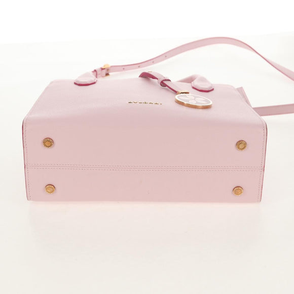BVLGARI Japan limited Aruba Hand Bag Leather 2way Pink Gold Auth 149750V