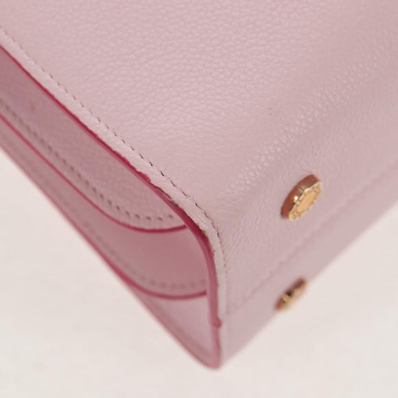 BVLGARI Japan limited Aruba Hand Bag Leather 2way Pink Gold Auth 149750V