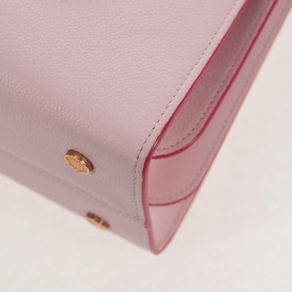 BVLGARI Japan limited Aruba Hand Bag Leather 2way Pink Gold Auth 149750V