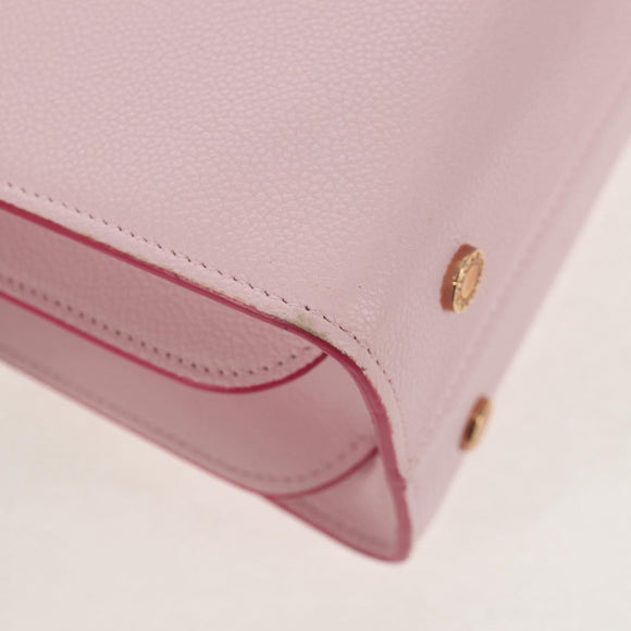 BVLGARI Japan limited Aruba Hand Bag Leather 2way Pink Gold Auth 149750V