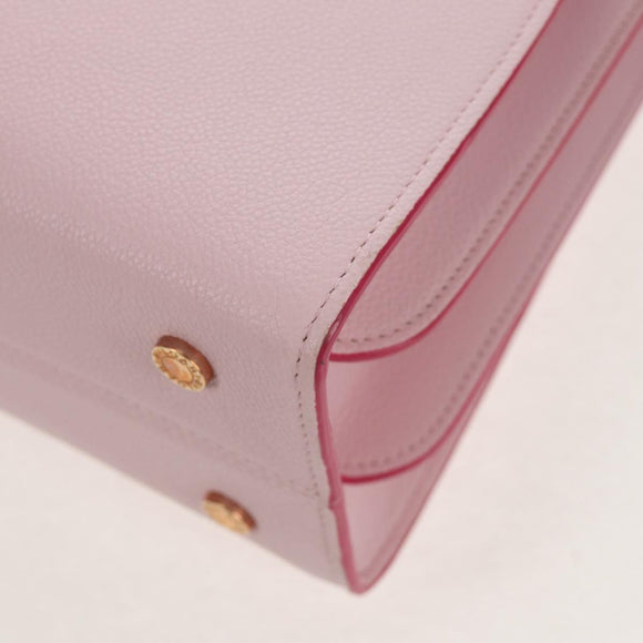 BVLGARI Japan limited Aruba Hand Bag Leather 2way Pink Gold Auth 149750V