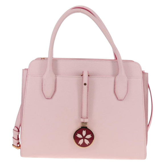 BVLGARI Japan limited Aruba Hand Bag Leather 2way Pink Gold Auth 149750V