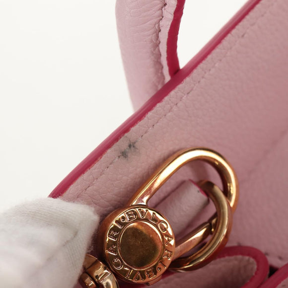 BVLGARI Japan limited Aruba Hand Bag Leather 2way Pink Gold Auth 149750V