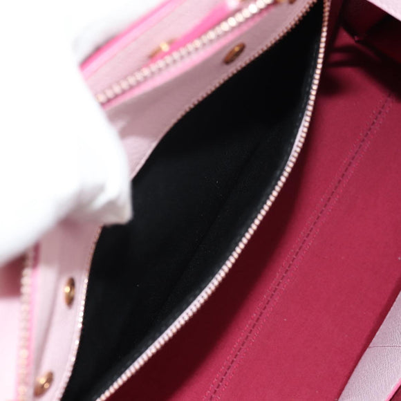 BVLGARI Japan limited Aruba Hand Bag Leather 2way Pink Gold Auth 149750V