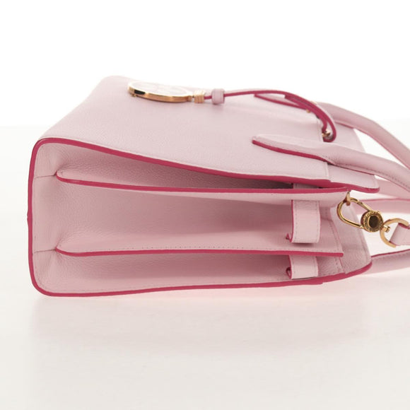 BVLGARI Japan limited Aruba Hand Bag Leather 2way Pink Gold Auth 149750V