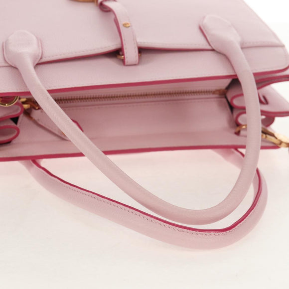 BVLGARI Japan limited Aruba Hand Bag Leather 2way Pink Gold Auth 149750V