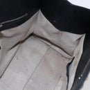 Jimmy Choo Studs Hand Bag Leather Black Silver Auth 149751-19