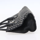 Jimmy Choo Studs Hand Bag Leather Black Silver Auth 149751-3