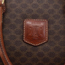 CELINE Macadam Canvas Hand Bag PVC Leather Brown Gold Auth 149753-14