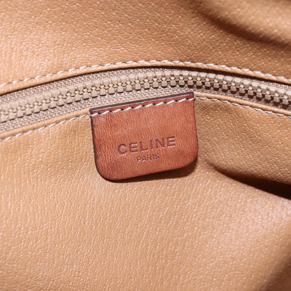 CELINE Macadam Canvas Hand Bag PVC Leather Brown Gold Auth 149753