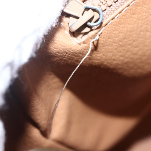 CELINE Macadam Canvas Hand Bag PVC Leather Brown Gold Auth 149753